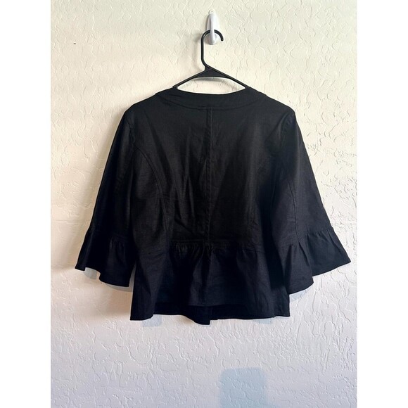 Sandro Black Button-Up Women's Top - Picture 4 of 15